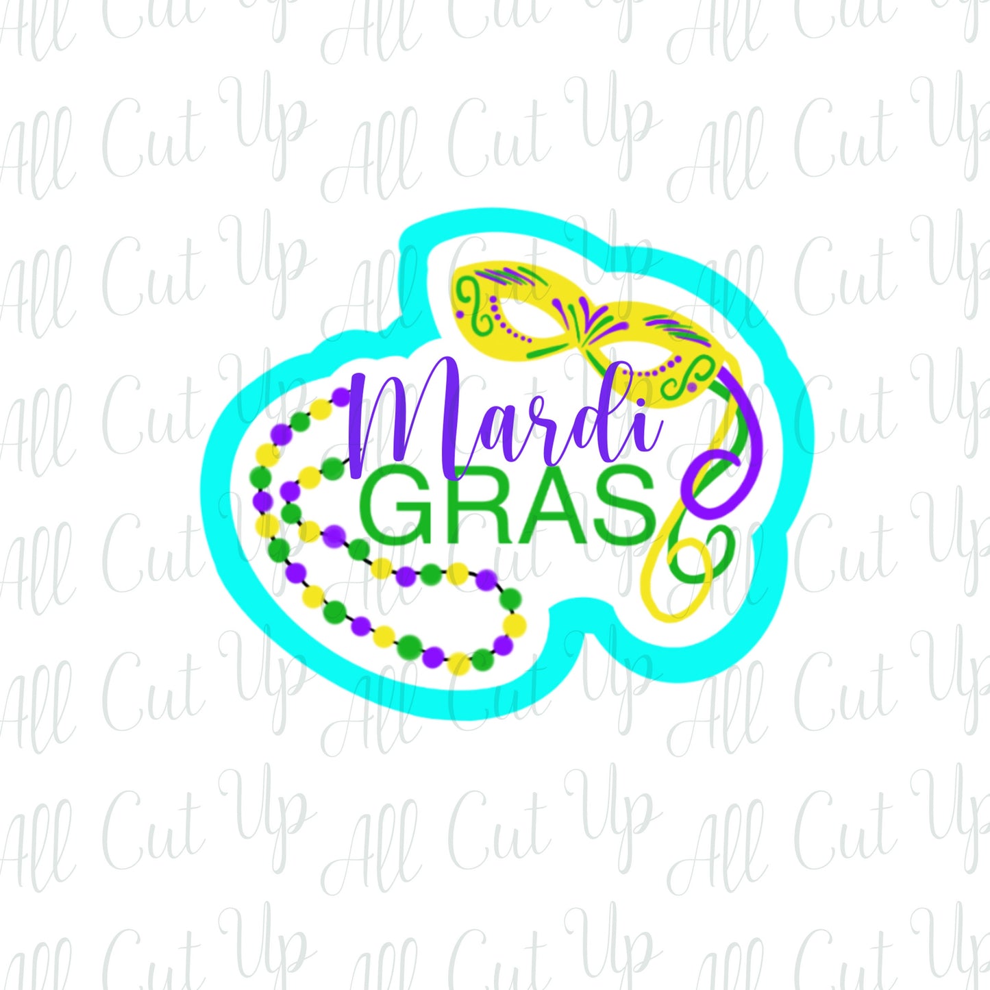 Mardi Gras Script Cookie Cutter, #59